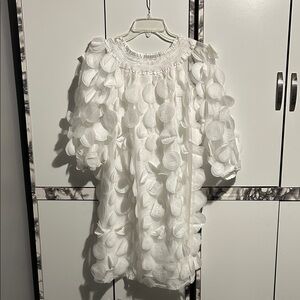 White Textured Dress